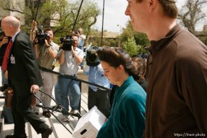 San Angelo -  A hearing at the 51st District Court Wednesday, April 9, 2008, where a judge ruled three members of the FLDS polygamous sect have the legal right to challenge the massive search underway on their property near Eldorado, the YFZ 
