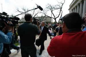 San Angelo -  A hearing at the 51st District Court Wednesday, April 9, 2008, where a judge ruled three members of the FLDS polygamous sect have the legal right to challenge the massive search underway on their property near Eldorado, the YFZ 
