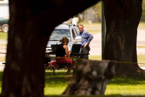 Eldorado - at the Schleicher County Courthouse Tuesday, July 22, 2008, where a grand jury met to hear evidence of possible crimes involving FLDS church members from the YFZ ranch.
