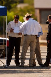 Eldorado - at the Schleicher County Courthouse Tuesday, July 22, 2008, where a grand jury met to hear evidence of possible crimes involving FLDS church members from the YFZ ranch.  willie jessop