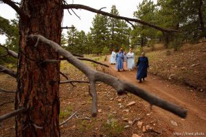 Westcliffe - . Monday, July 28, 2008. women on walk