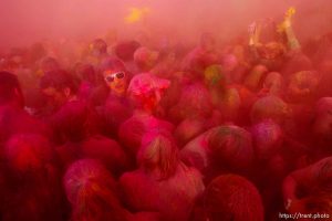 Spanish Fork - Spring was welcomed at the Hare Krishna Temple during Holi, The Festival of Colors Saturday March 28, 2009. Thousands gathered to throw colored powder into the air, signifying the joy and colors of spring arriving.
