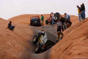 Moab - Jeep on the escalator, Hell's Revenge. Friday April 10, 2009.