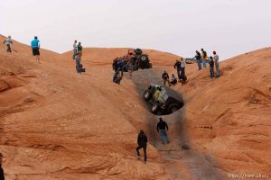 Moab - Jeep on the escalator, Hell's Revenge. Friday April 10, 2009.