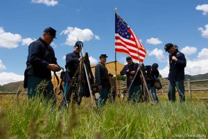 Mountain Meadows - An honor guard made up of descendants of the Mountain Meadows Massacre survivors prepare for a commemoration at the site, Saturday May 30, 2009