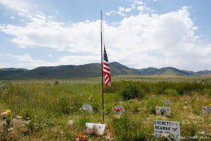 Washakie - Leland Pubigee, an elder in the Northwestern Band of the Shoshone, has died. This is the address of the North Stake Center (LDS), where his funeral will be. Leland will be buried at the Washakie Cemetery, an isolated dry patch that is part of the 400 acres the Northwestern Band has near the Idaho border, the last of its ancestral lands.  Saturday, July 18, 2009.