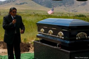 Washakie - Leland Pubigee, an elder in the Northwestern Band of the Shoshone, has died. This is the address of the North Stake Center (LDS), where his funeral will be. Leland will be buried at the Washakie Cemetery, an isolated dry patch that is part of the 400 acres the Northwestern Band has near the Idaho border, the last of its ancestral lands.  Saturday, July 18, 2009. rios pacheco