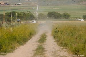 Washakie - Leland Pubigee, an elder in the Northwestern Band of the Shoshone, has died. This is the address of the North Stake Center (LDS), where his funeral will be. Leland will be buried at the Washakie Cemetery, an isolated dry patch that is part of the 400 acres the Northwestern Band has near the Idaho border, the last of its ancestral lands.  Saturday, July 18, 2009. dirt road