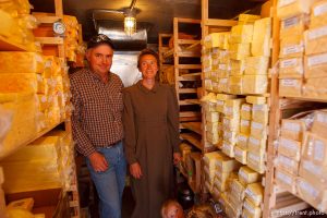 Hildale -, Tuesday August 11, 2009. finney farms. winford barlow and carolena barlow in cheese cold storage