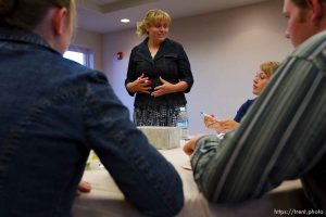 Centennial Park -at a meeting of Voice Box, Tuesday August 11, 2009. Mary Hammon (teach), Ali Knudson