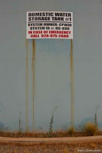 Centennial Park -, Wednesday August 12, 2009. Alma Cawley, district manager of the Centennial Park Domestic Water District. water tank