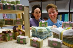 Hildale -, Wednesday August 12, 2009. Dianna Peine (left) and Roxanne Johnson sell their handmade soaps under the label 
