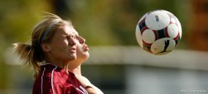 Kaysville - Davis's Jessica Harris (rear) and Northridge's Hannah Smith. Davis vs. Northridge high school girls soccer Thursday, September 10 2009. Trent Nelson/The Salt Lake Tribune; 9.10.2009