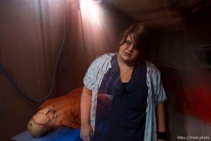 katarina herrera, tana oddo, alexis bresina, tamara johnson Nightmare Mansion is a brand new haunted house owned by the Castle of Chaos. Nightmare Mansion is home to four levels of fear, each progressively scarier than the last. The first show, Nightmare in 3D, consists of 3D art painted by nationally renowned artist, Stuart Smith. 3D glasses will be provided, this is the only Smith show in Utah. If you dare to go further, the next show takes you deeper into the nightmare and into the basement mortuary, for the Haunted Mansion. The third show, Taken Asylum is a little twisted, the patients are taking over the mental hospital. The last show, The Dungeon is just downright brutal, envision a prison housing only the worst criminal offenders. Saturday, October 3 2009 in Taylorsville.