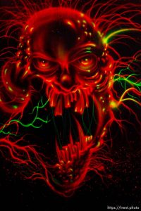 3D artwork by Stuart Smith.  Nightmare Mansion is a brand new haunted house owned by the Castle of Chaos. Nightmare Mansion is home to four levels of fear, each progressively scarier than the last. The first show, Nightmare in 3D, consists of 3D art painted by nationally renowned artist, Stuart Smith. 3D glasses will be provided, this is the only Smith show in Utah. If you dare to go further, the next show takes you deeper into the nightmare and into the basement mortuary, for the Haunted Mansion. The third show, Taken Asylum is a little twisted, the patients are taking over the mental hospital. The last show, The Dungeon is just downright brutal, envision a prison housing only the worst criminal offenders. Saturday, October 3 2009 in Taylorsville.