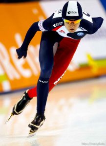 Trent Nelson  |  The Salt Lake Tribune Czech speed skater Martina Sáblíková took first in the Ladies 500 meter at the Essent ISU World Cup at the Utah Olympic Oval in Kearns, Friday, December 11, 2009.