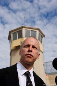 Trent Nelson  |  The Salt Lake Tribune Draper - The Utah Board of Pardons and Parole announced their unanimous decision to deny Ronnie Lee Gardner's request for commutation Monday, June 14, 2010. He is scheduled to be executed by firing squad Friday.Assistant Attorney General Tom Brunker outside the prison following the decision.