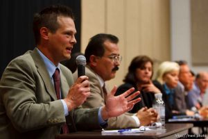 Trent Nelson  |  The Salt Lake Tribune Draper - Press conference following the execution of Ronnie Lee Gardner by firing squad Friday, June 18, 2010. media witnesses, including nate carlisle