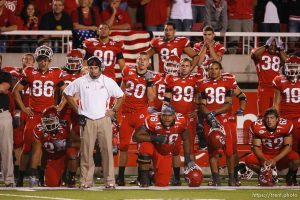 Trent Nelson  |  The Salt Lake Tribune University of Utah defeats Pitt 27-24 in overtime, college football, Thursday, September 2, 2010 at Rice-Eccles Stadium in Salt Lake City. assistant coach morgan scalley
