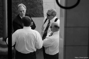 Trent Nelson  |  The Salt Lake Tribune Warren Jeffs, leader of the FLDS Church, appeared before Judge Terry Christiansen in Third District Court  Tuesday, September 7, 2010 in West Jordan, Utah. richard wright, merril jessop, wendell nielsen, willie jessop