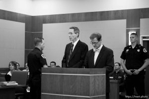 Trent Nelson  |  The Salt Lake Tribune Warren Jeffs, leader of the FLDS Church, appeared before Judge Terry Christiansen in Third District Court  Tuesday, September 7, 2010 in West Jordan, Utah. At right is his attorney Walter Bugden.