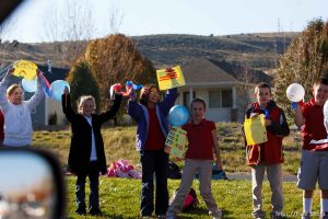 Trent Nelson  |  The Salt Lake Tribune SFC Mike Jones, Utah National Guard, was welcomed home to Eagle Mountain by family, friends and neighbors who lined the streets of Eagle Mountain Friday, November 12, 2010. On his fourth deployment, Jones was injured in Afghanistan in September.