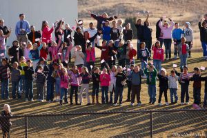 Trent Nelson  |  The Salt Lake Tribune SFC Mike Jones, Utah National Guard, was welcomed home to Eagle Mountain by family, friends and neighbors who lined the streets of Eagle Mountain Friday, November 12, 2010. On his fourth deployment, Jones was injured in Afghanistan in September.