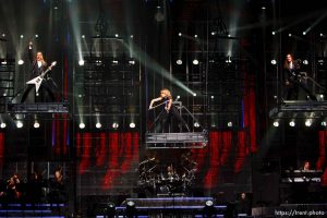 Trent Nelson  |  The Salt Lake Tribune Trans-Siberian Orchestra performed at EnergySolutions Arena Thursday, November 18, 2010. Caitlin Moe (center)