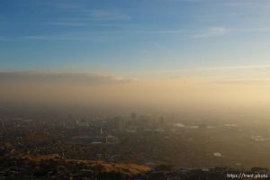 Trent Nelson  |  The Salt Lake Tribune
From Ensign Peak, the view of an inversion over Salt Lake City. Tuesday, December 7, 2010.