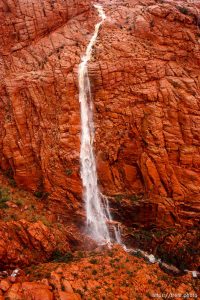 Trent Nelson  |  The Salt Lake Tribune
A mammoth waterfall outside of St. George, formed by rainwater, Wednesday, December 22, 2010.