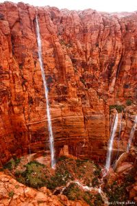 Trent Nelson  |  The Salt Lake Tribune A mammoth waterfall outside of St. George, formed by rainwater, Wednesday, December 22, 2010.