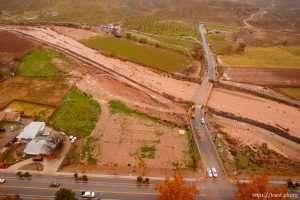 Trent Nelson  |  The Salt Lake TribuneAerial views of flooding in St. George, Wednesday, December 22, 2010. Santa Clara River through Santa Clara.