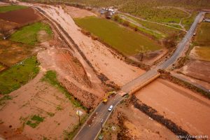 Trent Nelson  |  The Salt Lake TribuneAerial views of flooding in St. George, Wednesday, December 22, 2010. Santa Clara River through Santa Clara.
