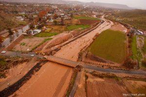 Trent Nelson  |  The Salt Lake TribuneAerial views of flooding in St. George, Wednesday, December 22, 2010. Santa Clara River through Santa Clara.