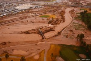 Trent Nelson  |  The Salt Lake TribuneAerial views of flooding in St. George, Wednesday, December 22, 2010. Southgate golf course.