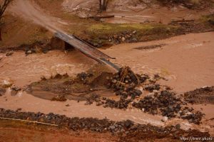 Trent Nelson  |  The Salt Lake Tribune Washed out bridge, Aerial views of flooding near Motoqua, Wednesday, December 22, 2010.