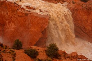 Trent Nelson  |  The Salt Lake Tribune Water churns over the spillway of the Gunlock Reservoir, Wednesday, December 22, 2010.