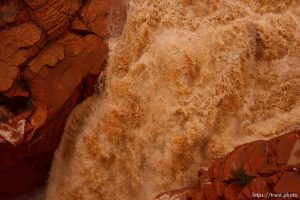 Trent Nelson  |  The Salt Lake Tribune Water churns over the spillway of the Gunlock Reservoir, Wednesday, December 22, 2010.
