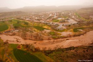 Trent Nelson  |  The Salt Lake TribuneAerial views of flooding in St. George, Wednesday, December 22, 2010. Santa Clara River in Santa Clara