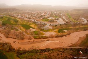 Trent Nelson  |  The Salt Lake TribuneAerial views of flooding in St. George, Wednesday, December 22, 2010. Santa Clara River in Santa Clara