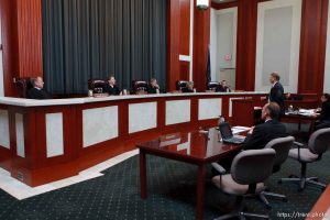 Trent Nelson  |  The Salt Lake Tribune Attorney Rod Parker addresses the Utah Supreme Court, who heard arguments in Salt Lake City, Utah, Tuesday, April 12, 2011, on cases involving the FLDS Church's United Effort Plan (UEP) land trust.