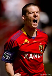 Trent Nelson  |  The Salt Lake Tribune Real Salt Lake's Will Johnson celebrates his goal in the 87th minute, giving RSL a 1-0 victory over Chivas USA. Real Salt Lake vs. Chivas USA, MLS Soccer at Rio Tinto Stadium in Sandy, Utah, Saturday, May 7, 2011.