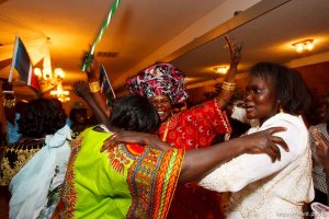 Trent Nelson  |  The Salt Lake Tribune
Regina Mark, Abuk Bak Bol and Sarah Miak dance at the South Sudan Independence celebration in Salt Lake City, Utah, Saturday, July 9, 2011
