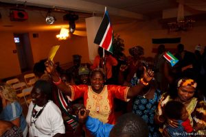 Trent Nelson  |  The Salt Lake Tribune Nyayien Tarjak, center, among dancers at the South Sudan Independence celebration in Salt Lake City, Utah, Saturday, July 9, 2011