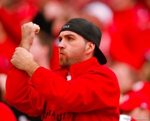 Trent Nelson  |  The Salt Lake Tribune Fan. during the second quarter, Utah vs. Arizona State, college football at Rice-Eccles Stadium in Salt Lake City, Utah, Saturday, October 8, 2011.