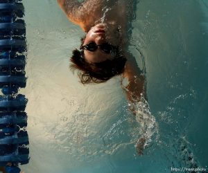 Trent Nelson  |  The Salt Lake Tribune Benjamin Hulleberg swimming laps as part of the Race Swami program at the Northwest Recreation Center Wednesday, April 25, 2012 in Salt Lake City, Utah. Race Swami is an outreach program that teaches kids in Rose Park and Glendale to swim, but also introduces kids to overall physical wellness and gives them social direction and help when needed. There are about 50 kids in the program, and all of the coaches are volunteers.