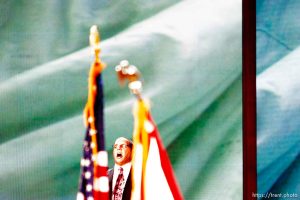 Trent Nelson  |  The Salt Lake Tribune
Philip Alongi sings the national anthem on the first day of the Republican National Convention in Tampa, Florida, Tuesday, August 28, 2012.