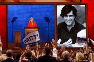 Trent Nelson  |  The Salt Lake Tribune Ann Romney speaks on the first day of the Republican National Convention in Tampa, Florida, Tuesday, August 28, 2012.