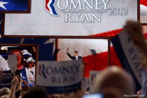 Trent Nelson  |  The Salt Lake Tribune
Paul Ryan, the nominee for Vice President, speaks at the Republican National Convention in Tampa, Florida, Wednesday, August 29, 2012.