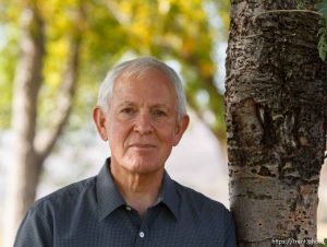 Trent Nelson  |  The Salt Lake Tribune Retiring LDS Church historian Merlin Jensen Wednesday October 3, 2012 at his home in Huntsville, Utah.